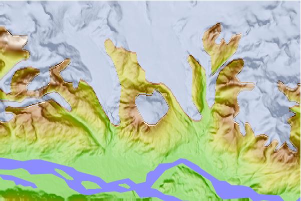 Surf breaks located close to Hoodoo Mountain