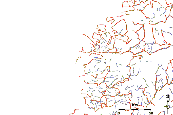 Roads and rivers around Hornelen