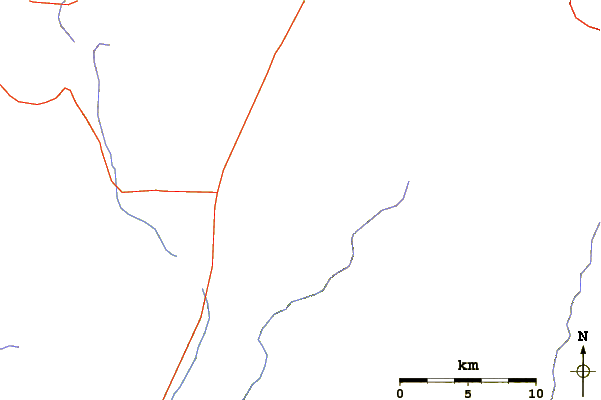 Roads and rivers around Horse Ranch Mountain