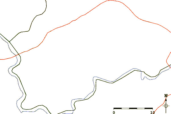 Roads and rivers around Horsepen Mountain