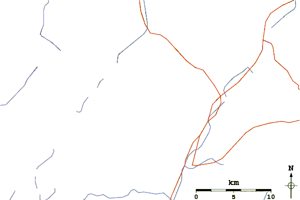 Roads and rivers around Hough Peak