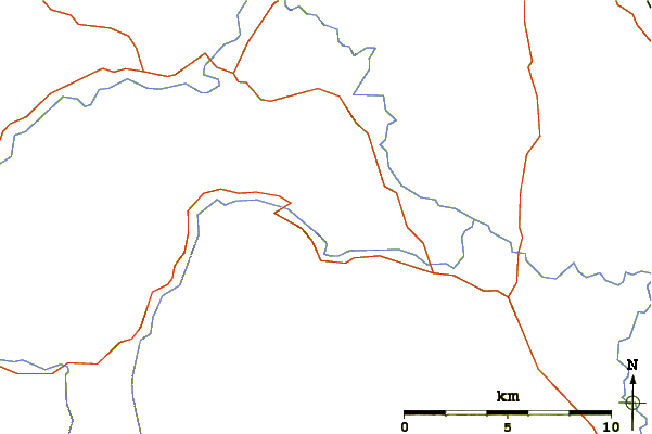 Roads and rivers around Housedon Hill