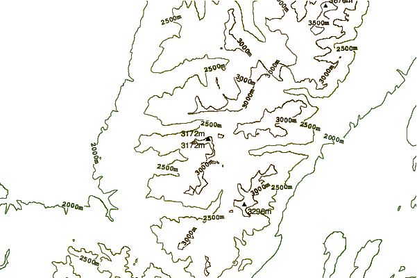 Mountain peaks around Housetop Mountain