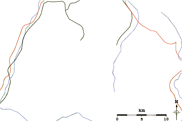 Roads and rivers around Hoverla