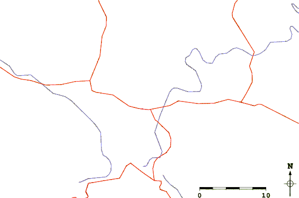 Roads and rivers around Howard Knob