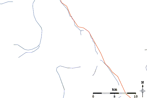 Roads and rivers around Howse Peak