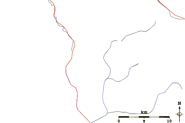 Roads and rivers around Hozomeen Mountain