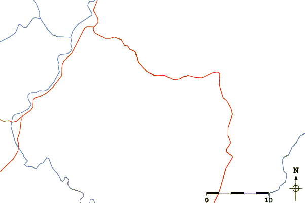 Roads and rivers around Huangmaojian Peak