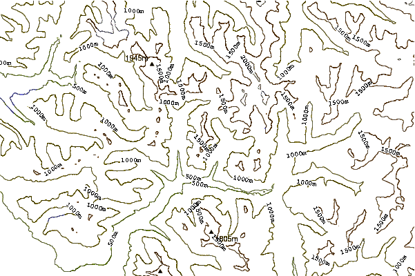 Mountain peaks around Hubbart Peak