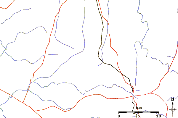 Roads and rivers around Hudsons Peak