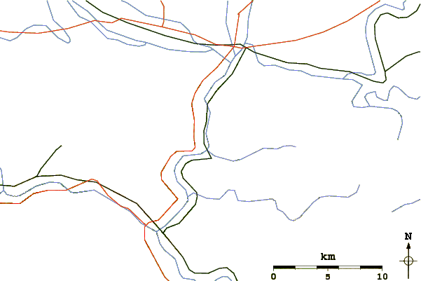 Roads and rivers around Hum (hill), Laško