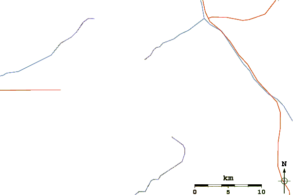 Roads and rivers around Humboldt Peak