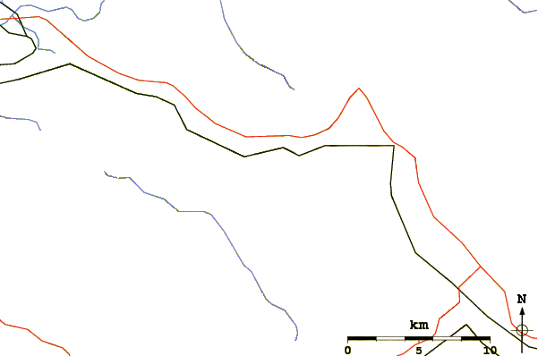 Roads and rivers around Humpback Mountain (Cascades)