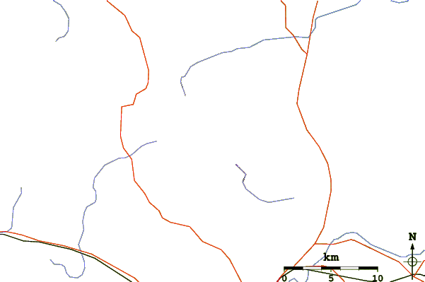 Roads and rivers around Humphreys Peak