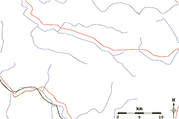 Roads and rivers around Hunter Mountain (New York)