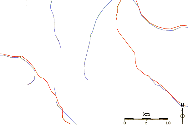 Roads and rivers around Hunter Peak