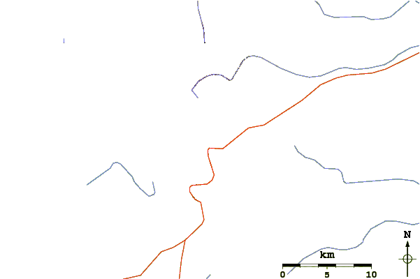 Roads and rivers around Hunter Peak