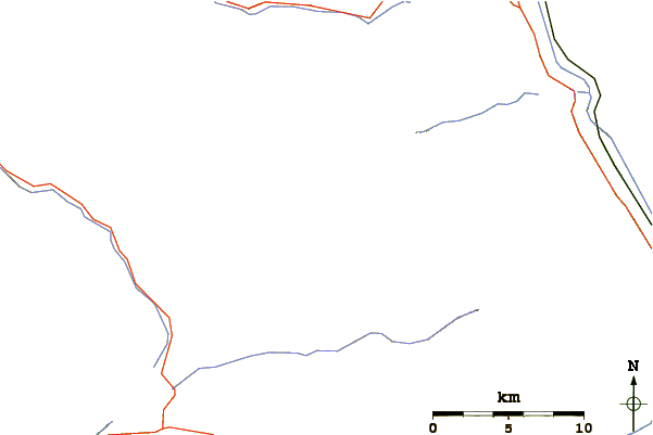 Roads and rivers around Huron Peak