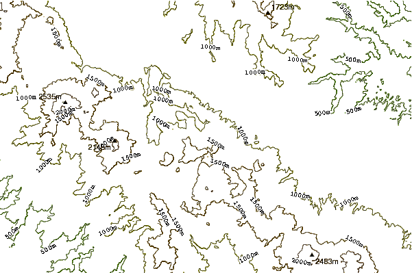 Mountain peaks around Hutapanjang