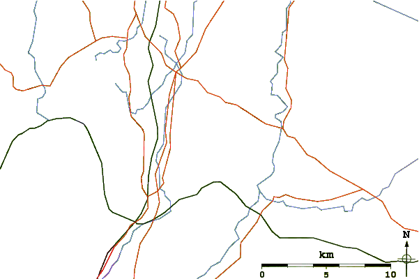 Roads and rivers around Hutton Roof Crags