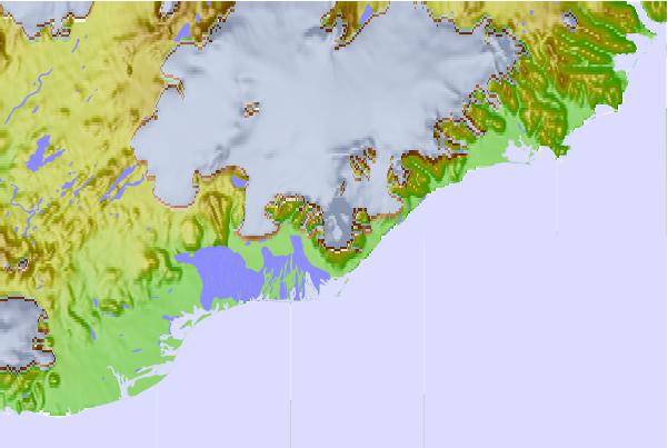 Surf breaks located close to Hvannadalshnukur