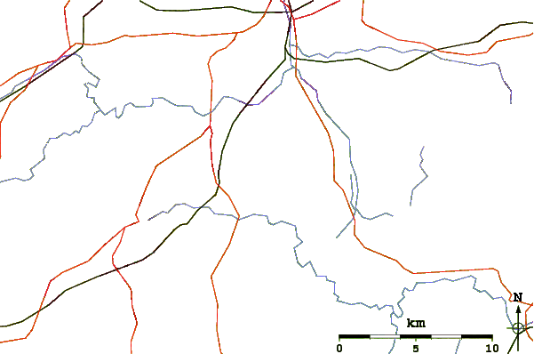 Roads and rivers around Hydon's Ball