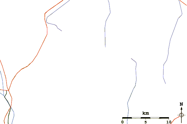 Roads and rivers around Hyndman Peak