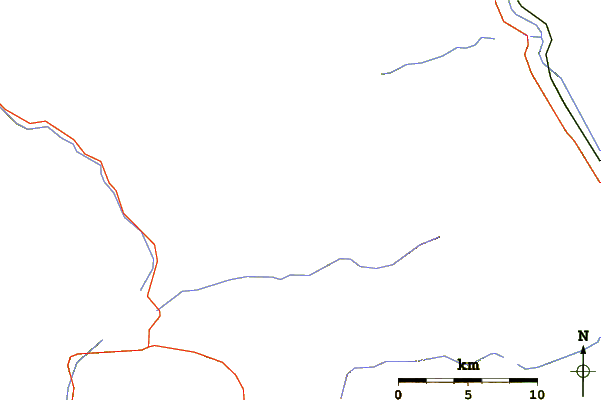 Roads and rivers around Ice Mountain