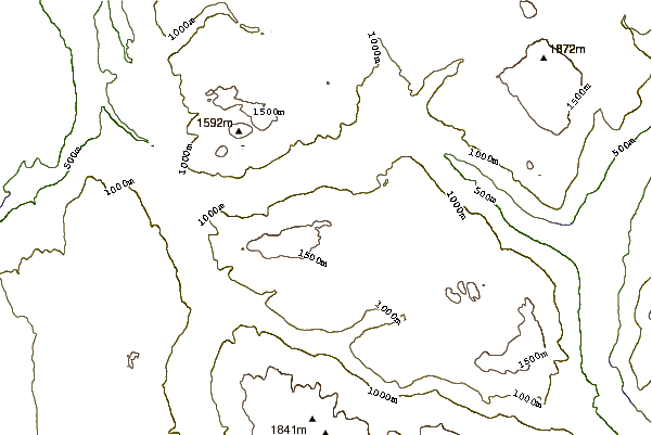 Mountain peaks around Ida Ridge