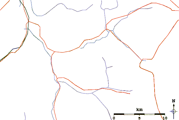 Roads and rivers around Ida Ridge