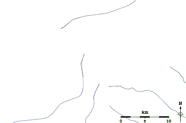 Roads and rivers around Iddings peak