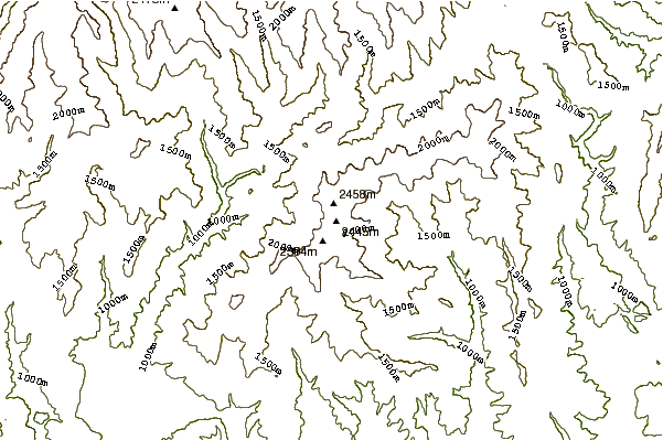 Mountain peaks around Iezerul Caprei