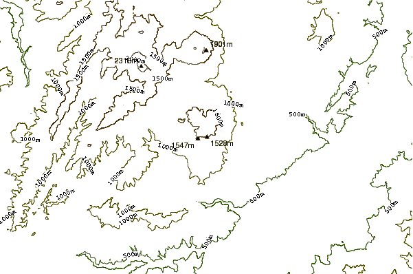 Mountain peaks around Iizuna