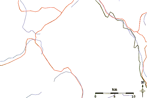 Roads and rivers around Il Chapütschin