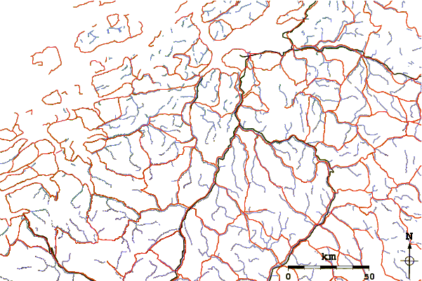 Roads and rivers around Ilfjellet