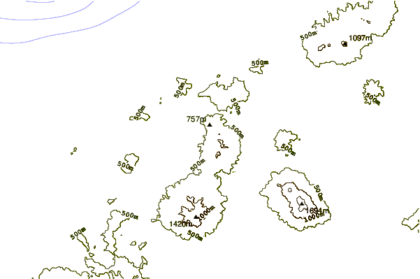 Mountain peaks around Ilimuda