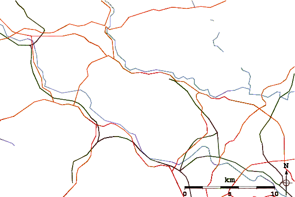 Roads and rivers around Ilkley Moor