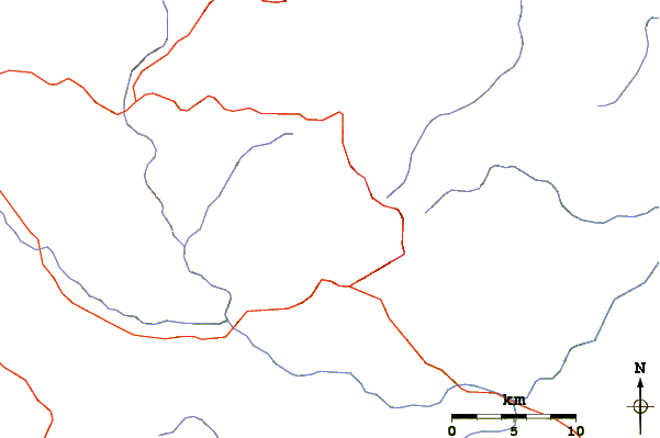 Roads and rivers around Illimani