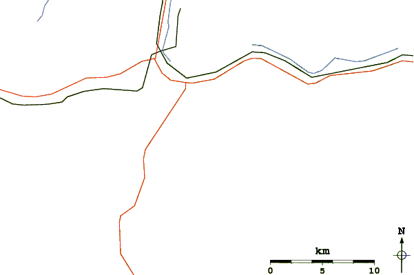 Roads and rivers around Imp Mountain