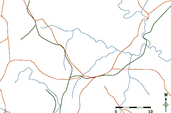 Roads and rivers around Impati Mountain