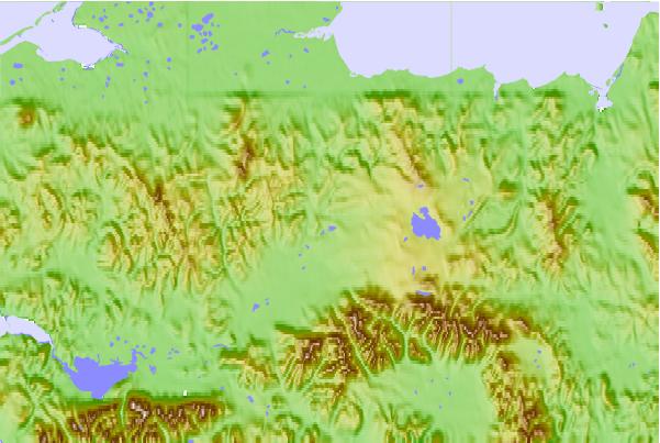 Surf breaks located close to Imuruk Lake volcanic field