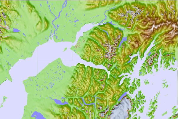 Surf breaks located close to Indianhouse Mountain