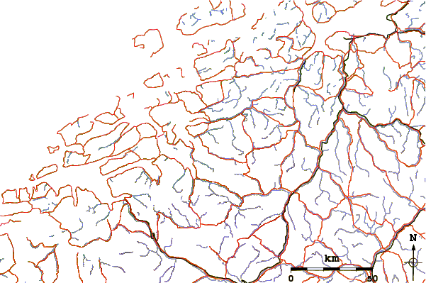 Roads and rivers around Indre Sula