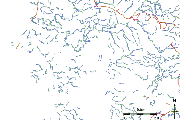 Roads and rivers around Ingakslugwat Hills