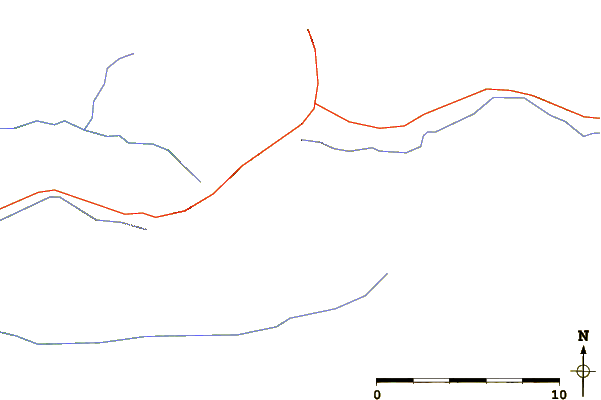 Roads and rivers around Intersection Mountain