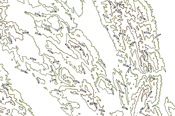 Mountain peaks around Iron Mountain (Napa County, California)