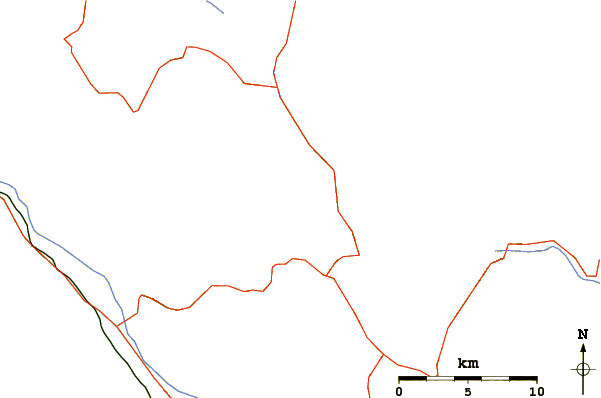 Roads and rivers around Iron Mountain (Napa County, California)