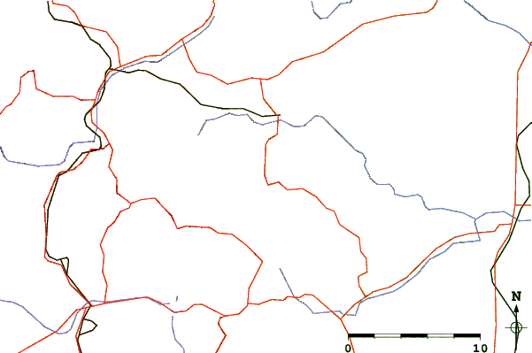 Roads and rivers around Iron Mountain (South Dakota)