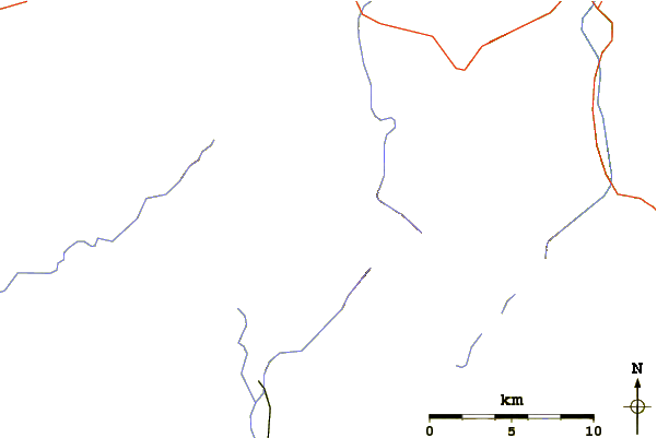 Roads and rivers around Iroquois Peak