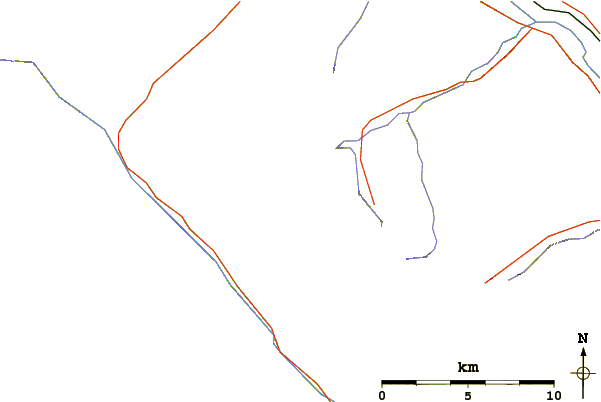 Roads and rivers around Isabelle Peak
